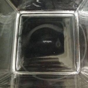 Set of 2 Marc Aurel Clear 6” Square Glass Dishes etched MARCAUREL Crystal